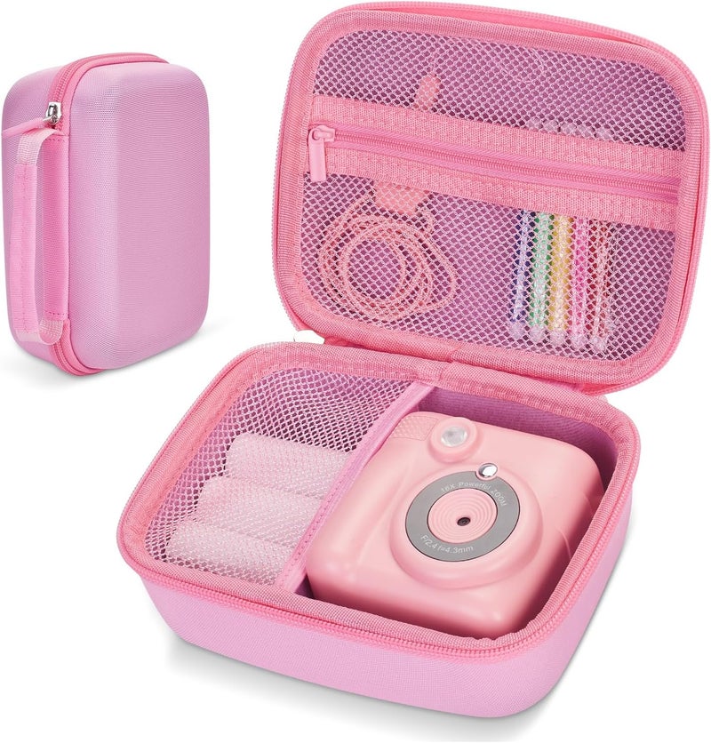 Hikkon Camera Case Compatible for ESOXOFFORE/Upgrade/Dylanto/Yehtta/HiMont/CAMCLID Kids Instant Print Camera Toy,Portable Digital Camera Storage Holder Organizer Bag (Case Only) - Pink - Image 1